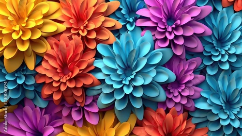 Seamless background with colorful dahlias.  © andri