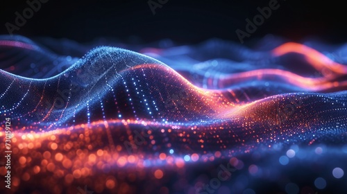 Vibrant, flowing digital waves symbolize the dynamic nature of tech innovation