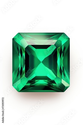 Emerald square isolated on white background © GalleryGlider