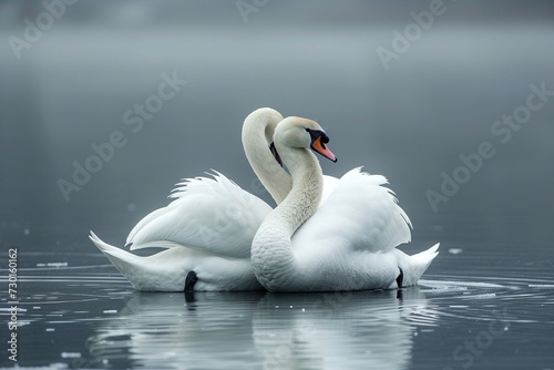 A pair of swans in winter