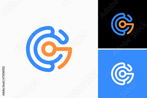 Letter G Technology Vector Logo Premium
