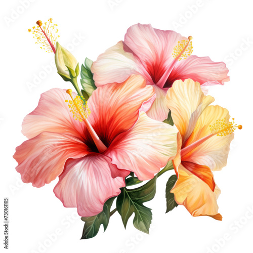 flower - Salmon Pink...Bouquet.Hibiscus: Delicate beauty