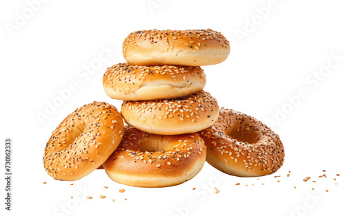 Bagels with a Crisp Dry Texture Isolated on a Transparent Background PNG.