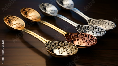 collection set of urad dal, beans, green peas, lentils, rice in wooden spoons.
 photo