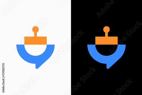 Chat Bot logo vector premium sign template