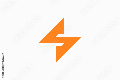 letter s with electric bolt Vector Logo Premium 