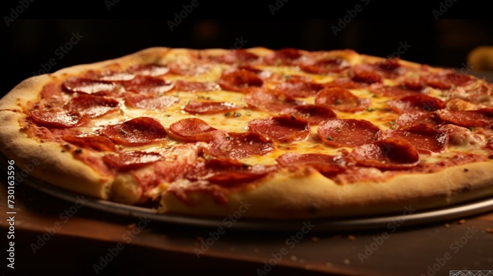 A timeless favorite the Pepperoni pizza is topped AI generative