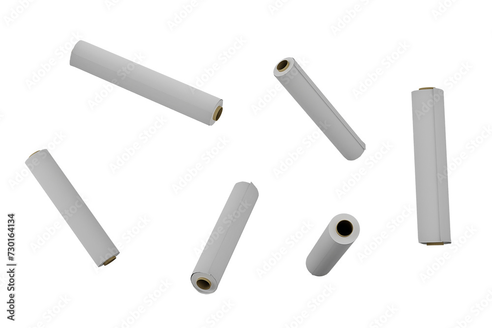 Fototapeta premium Set of white wrinkled fabric . Fabric 3d render mockup.