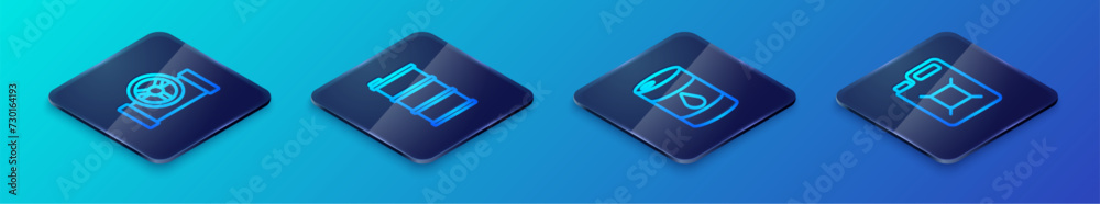 Set Isometric line Barrel oil, Oil pipe with valve, Canister for gasoline and icon. Vector Set Isometric line Barrel oil, Oil pipe with valve, Canister for gasoline and icon. Vector