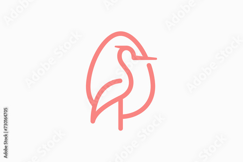 eggs and pelicans logo vector premium sign template