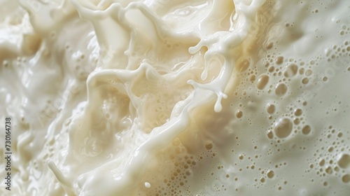 Close-up of milk mixing with water, producing intriguing abstract textures and tones