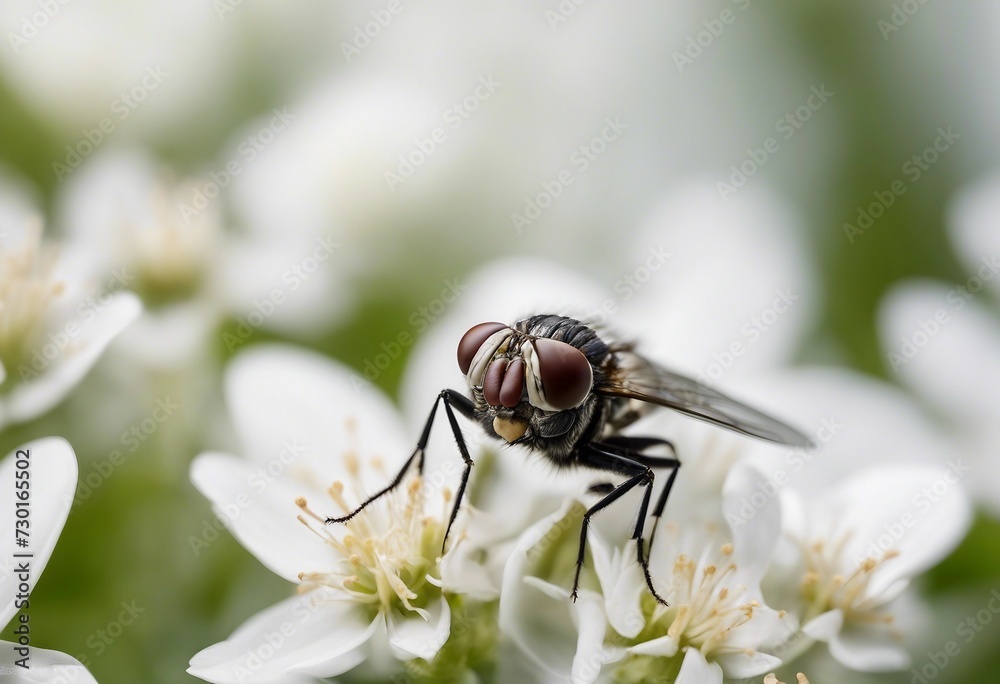 Macro fly isolated on white background Macro fly isolated on white background