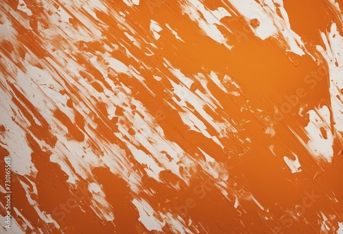 Photo orange grunge brush strokes oil paint isolated on white background