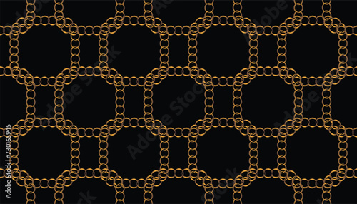 Seamless pattern. Gold chains.Vector illustration.