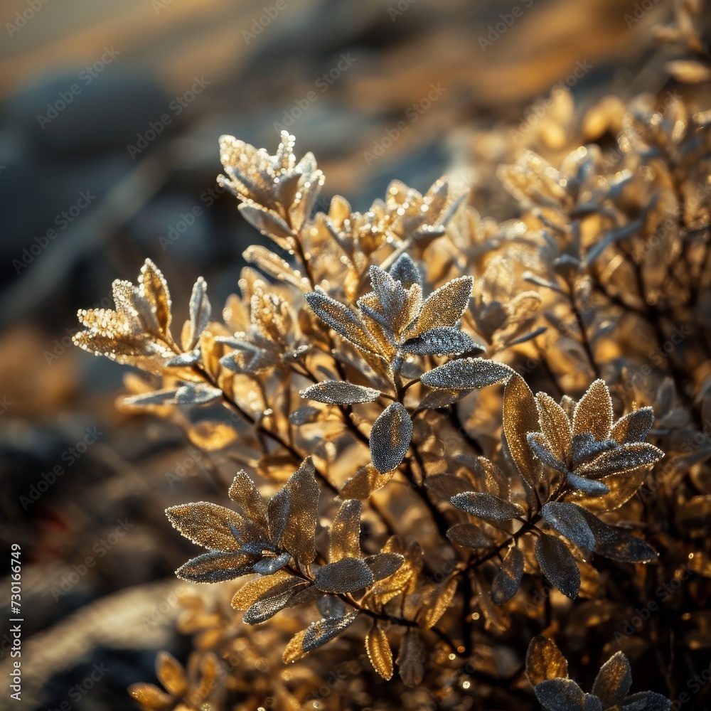 Exquisite Plant with Shimmering Gold Leaves. Exquisite Plant with Shimmering Gold Leaves.