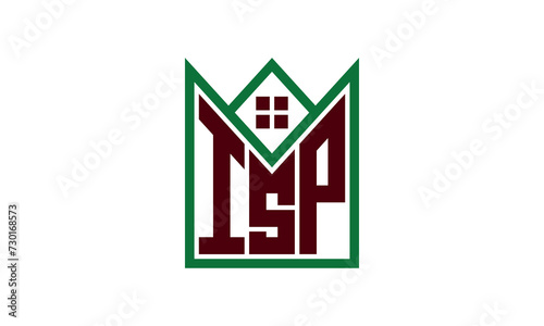 ISP initial letter real estate builders logo design vector. construction ,housing, home marker, property, building, apartment, flat, compartment, business, corporate, house rent, rental, commercial