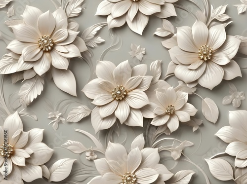 3d chic luxury wallpaper with beautiful floral background