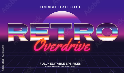 80s retro overdrive editable text effect
 photo