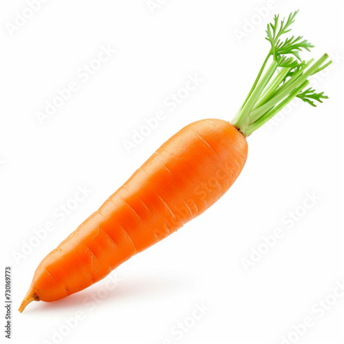 Fresh Carrot isolated on white background  ai technology