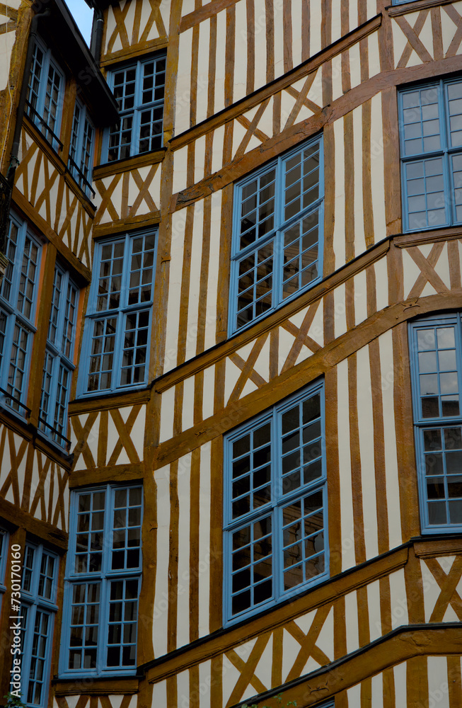 Normandy half-timbered houses, typical of the streets of Rouen