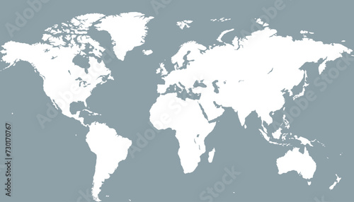 World map. Color modern vector map. Silhouette map. 