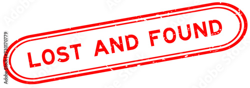 Grunge red lost and found word rubber seal stamp on white background