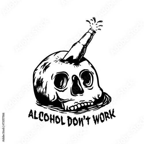 Hand drawn art illustration skull for t-shirt merchandise