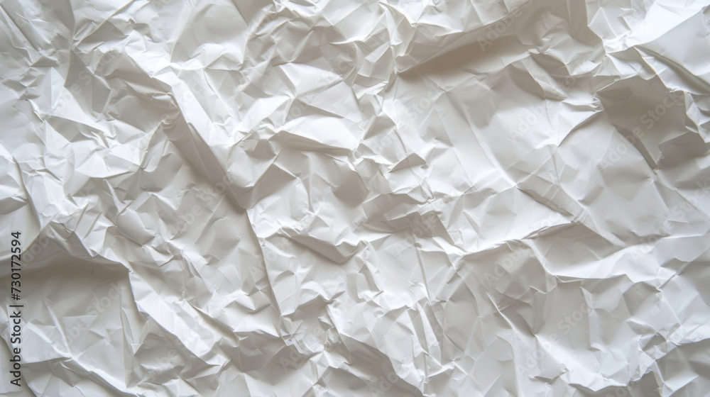 Obraz premium Crumpled White Paper Texture, Map.