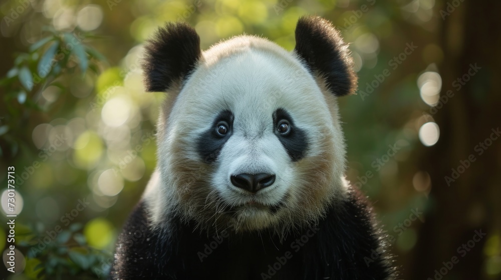 A regal panda poses for a close-up A regal panda poses for a close-up