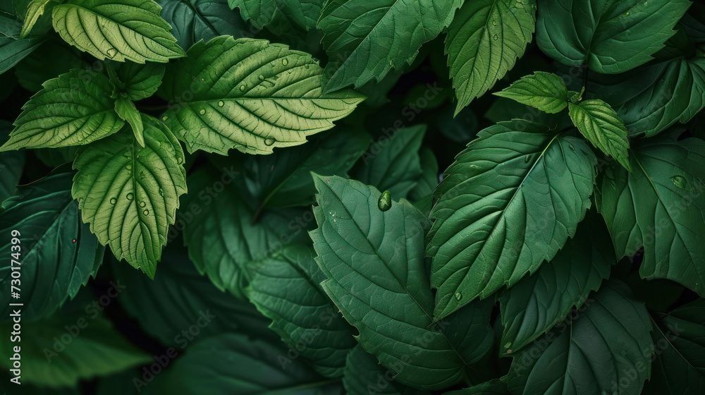 Green leaf texture background.