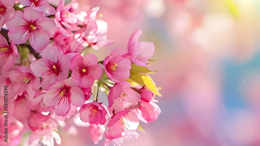 A close-up of spring blossoms with a soft, sunlit bokeh background A close-up of spring blossoms with a soft, sunlit bokeh background