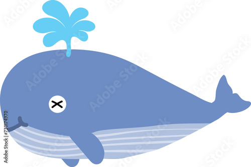 cute whale cartoon. sea animal 