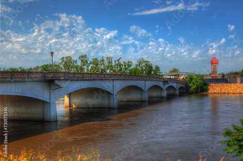 Czech Village Bridge.  Bridge crossing the Cedar River photo