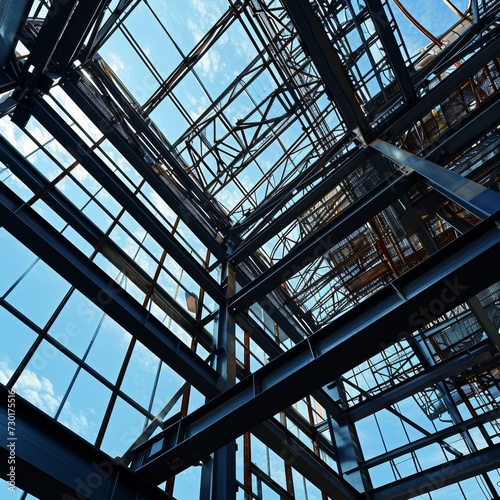 Steel Structure Construction in Architecture.
