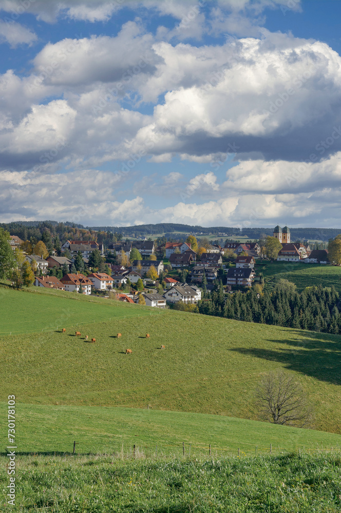 famous Village of Sankt Märgen in Black Forest,Germany