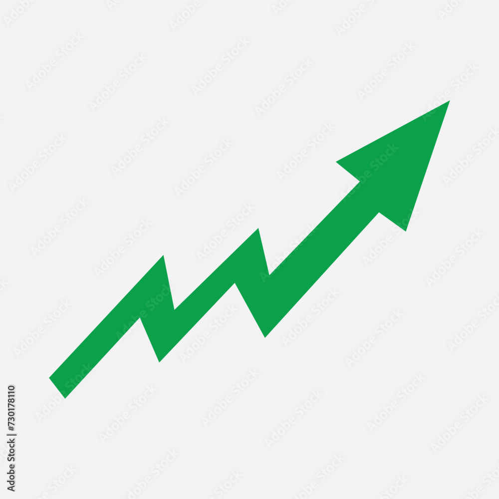 Growing business green arrow with bar chart, Profit arow Vector illustration . Business concept, growing chart. Concept of sales symbol icon with arrow moving up. Economic Arrow With Growing Trend. Growing business green arrow with bar chart, Profit arow Vector illustration . Business concept, growing chart. Concept of sales symbol icon with arrow moving up. Economic Arrow With Growing Trend.