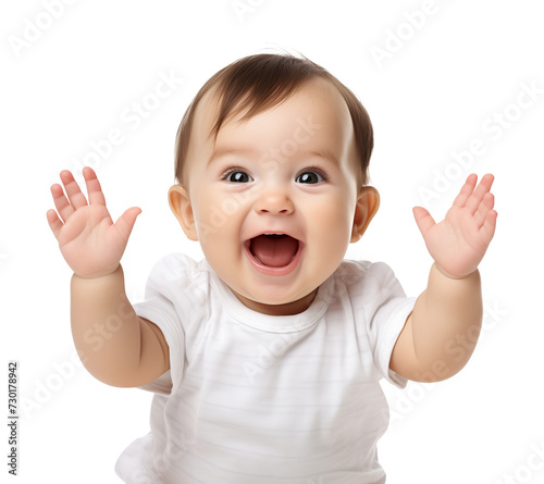 Happy Baby Cheering Isolated on Transparent Background 