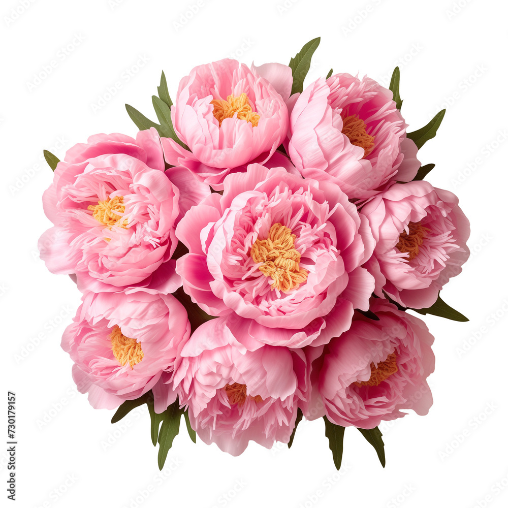Peony Bouquet Isolated on Transparent Background
