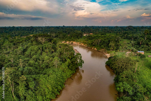 sunset over the river