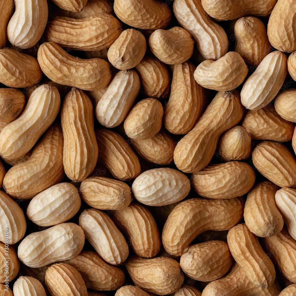Stacked peanuts in their shells showcasing a uniform texture with beige and light brown hues, creating a simple, organic, and repetitive background. Stacked peanuts in their shells showcasing a uniform texture with beige and light brown hues, creating a simple, organic, and repetitive background.