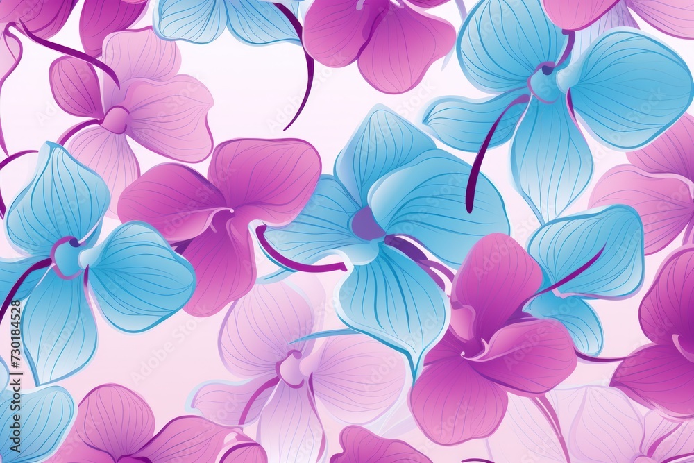 plum, orchid, azure gradient soft pastel line pattern 