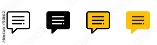 Message icon on white background. Message symbol. chat, comment, communication, write. flat and colored styles. for web and mobile design.