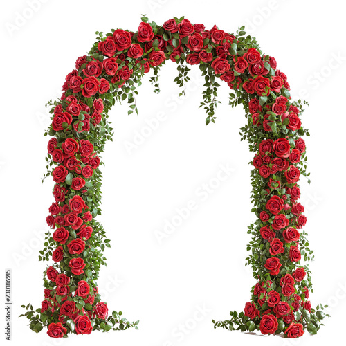 red rose flower arch weding arch PNG transparent background 