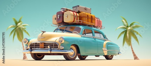 Traveling around the world with suitcases and cars.