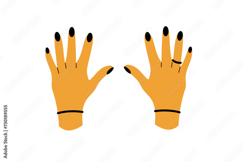 Obraz premium Hands close up. Hand drawn vector