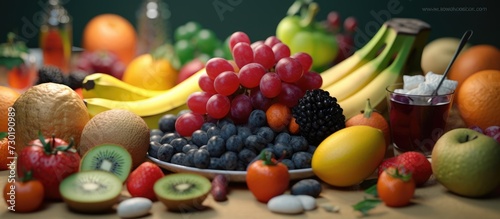 Tiramisu with fresh berries in a glass on a light background