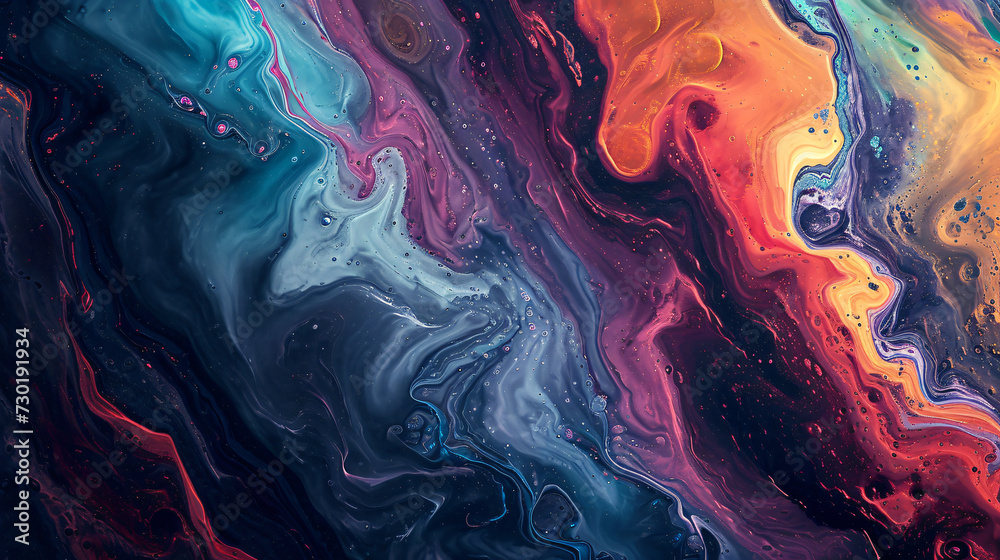 Marble Waves: Close-up of abstract artistic surface, captured with vibrant visual abstract fluid patterns Marble Waves: Close-up of abstract artistic surface, captured with vibrant visual abstract fluid patterns