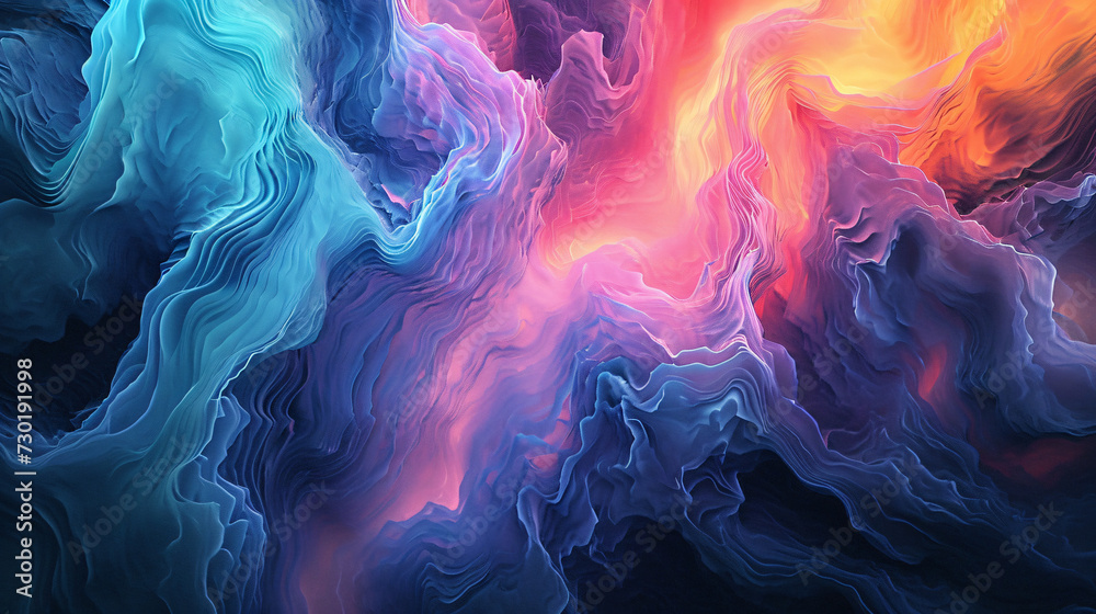 Fototapeta premium Marble Waves: Close-up of abstract artistic surface, captured with vibrant visual abstract fluid patterns