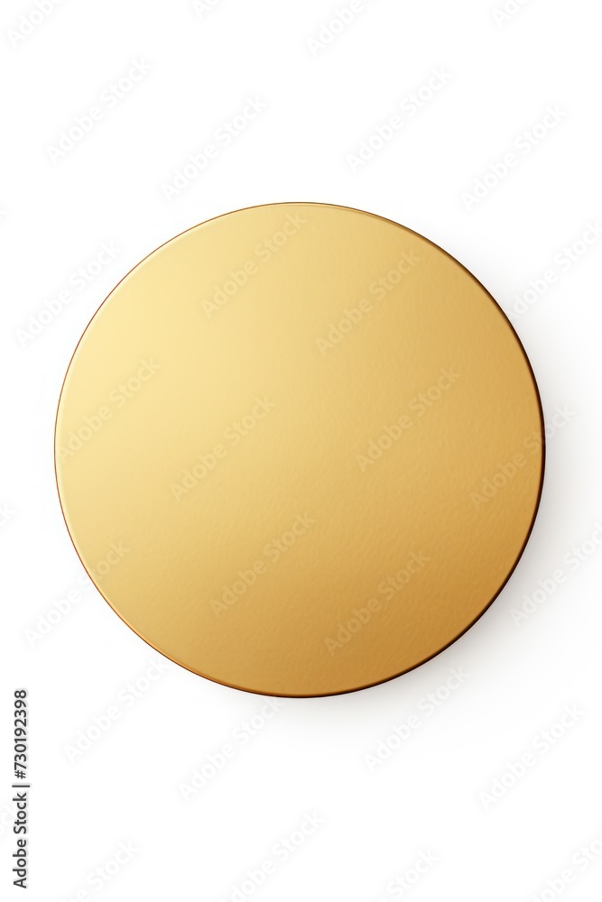Gold round circle isolated on white background