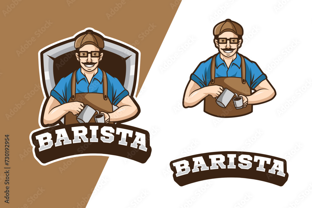 mascot logo barista good for brand logo and design mascot logo barista good for brand logo and design